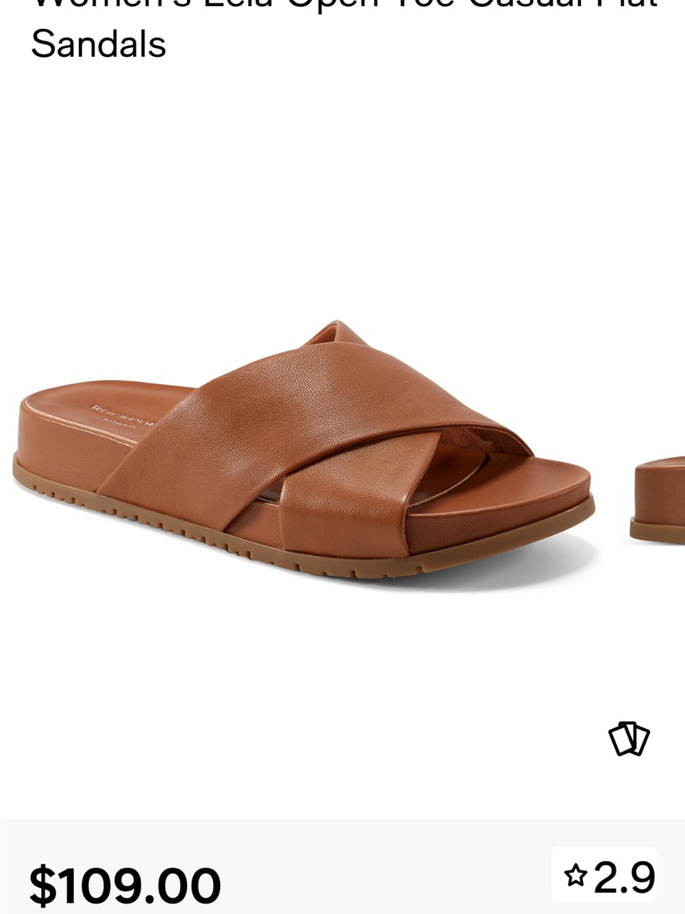 Rockport Crossband Slide Sandals in Cognac